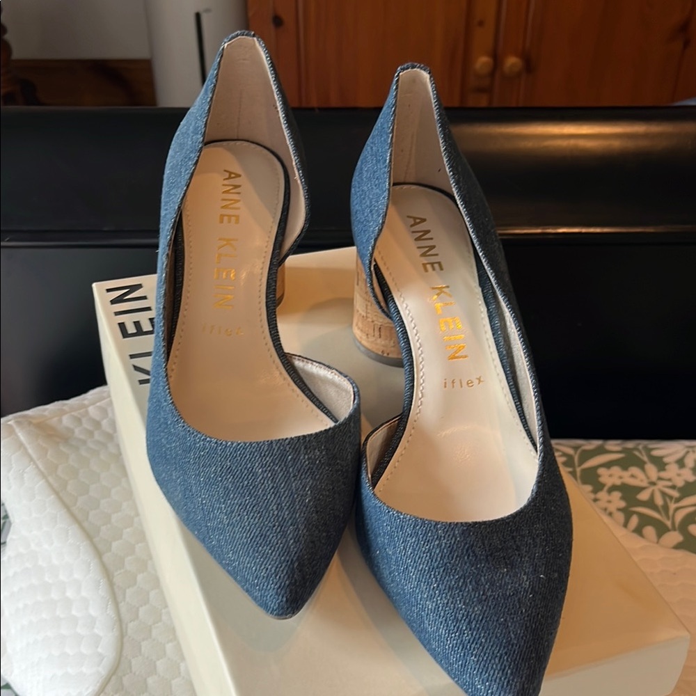 Anne Klein Denim Blue Heels